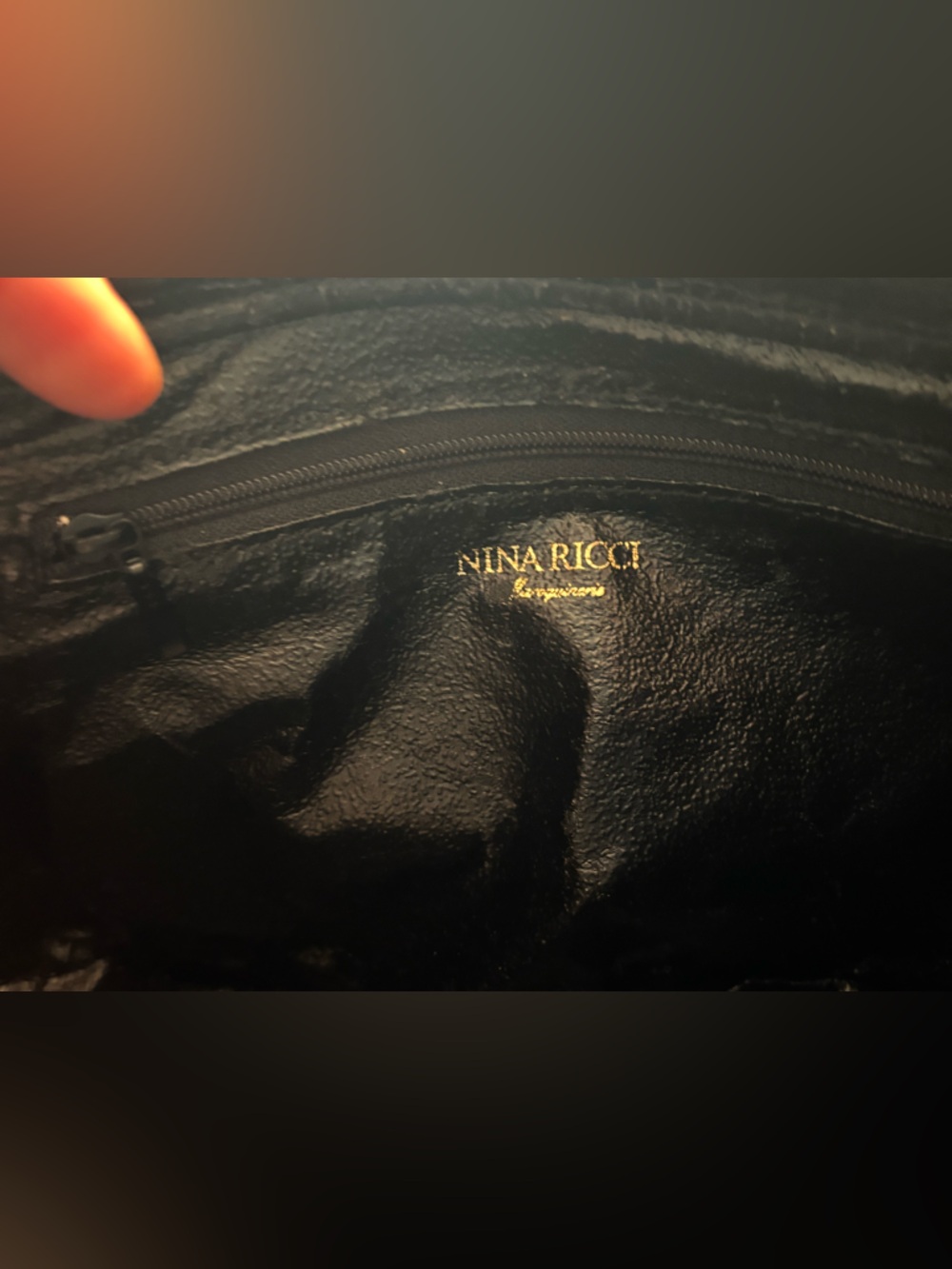 🖤 Nina Ricci Black Vintage Textured Leather Top Handle Crossbody Structured Bag - Picture 10 of 17